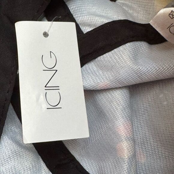 ICING Black Bucket rainbow daisies with tiny smiley faces OSFM NWT - Picture 4 of 4